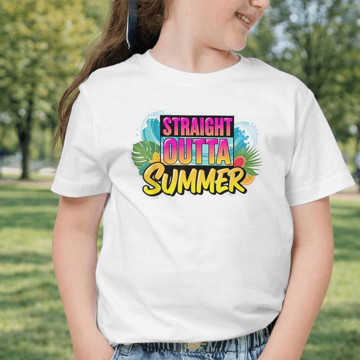 Straight Outta Summer Back To School First Day Fall Autumn Graphic Toddler T-Shirt