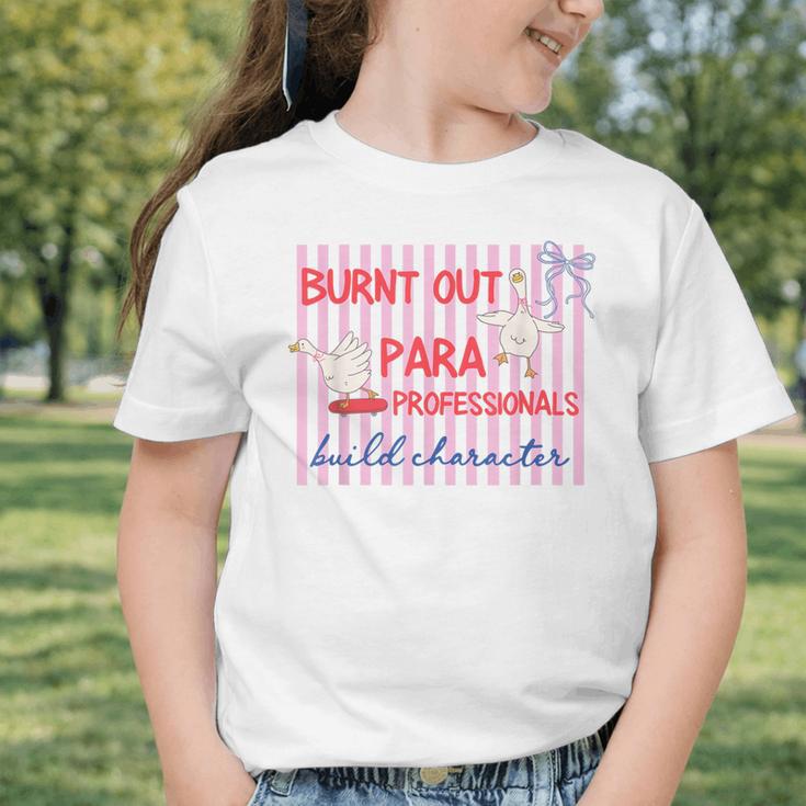 Striped Burnt Out Para Paraprofessional Back To School Graphic Toddler T-Shirt Striped Burnt Out Para Paraprofessional Back To School Graphic Toddler T-Shirt