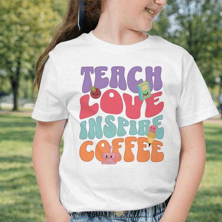 Teach Love Inspire Coffee Cute Teaching Quote Back To School Graphic Toddler T-Shirt Teach Love Inspire Coffee Cute Teaching Quote Back To School Graphic Toddler T-Shirt
