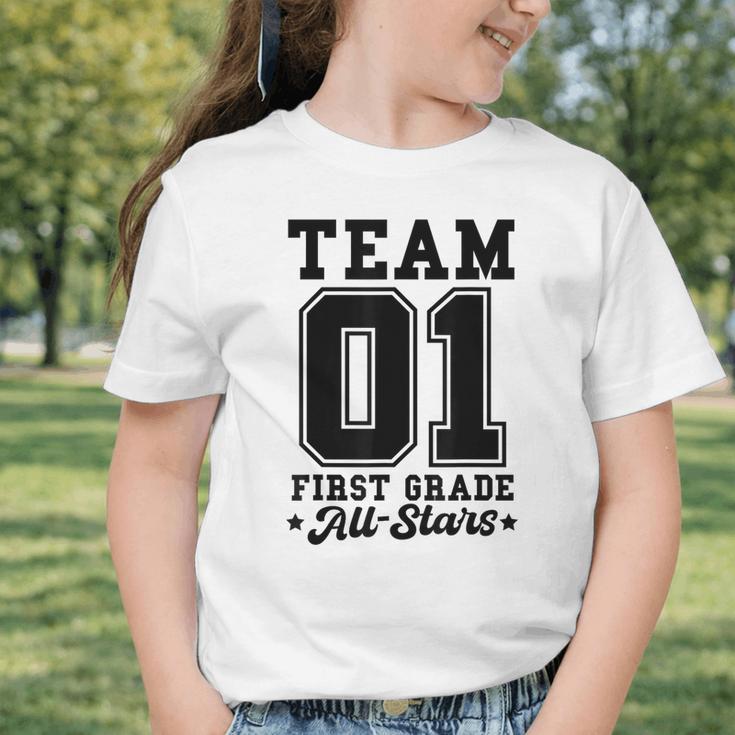 Team 1st Grade All-Stars Back To School Sports Jersey Graphic Toddler T-Shirt