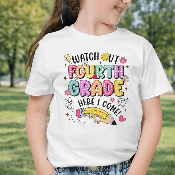 Watch Out Fourth Grade Here I Come Shirt Kids Back To School Graphic Toddler T-Shirt Watch Out Fourth Grade Here I Come Shirt Kids Back To School Graphic Toddler T-Shirt