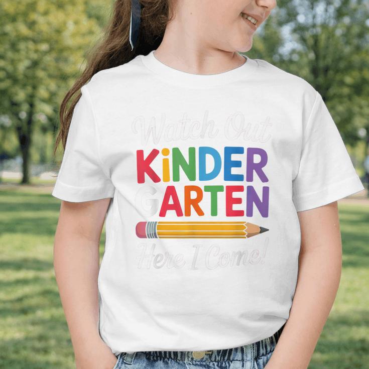Watch Out Kindergarten Here I Come Back To School Kids Graphic Toddler T-Shirt Watch Out Kindergarten Here I Come Back To School Kids Graphic Toddler T-Shirt