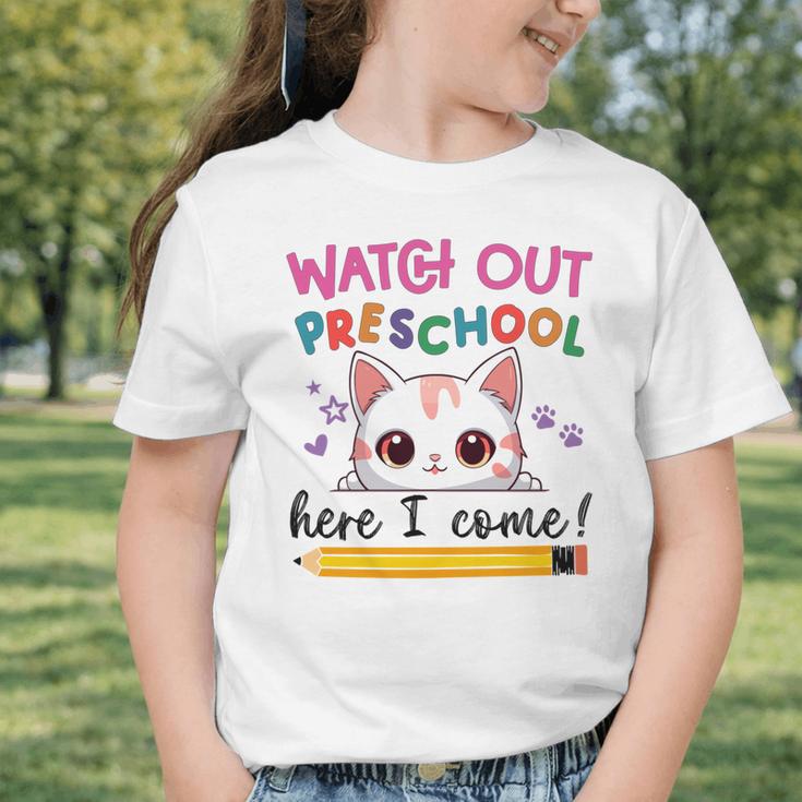 Watch Out Preschool Here I Come Girls Back To School Performance Graphic Toddler T-Shirt