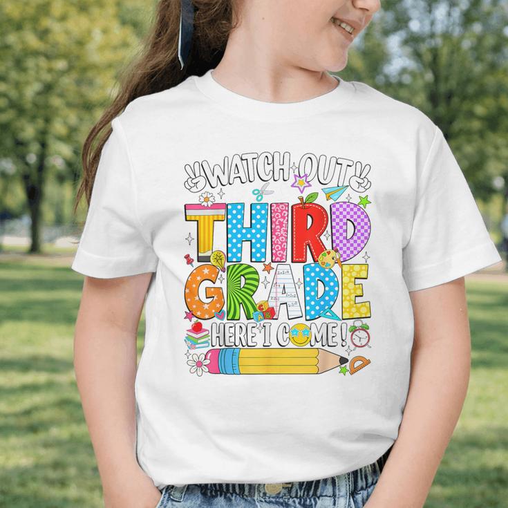 Watch Out Third Grade Here I Come Back To School Girls Kids Graphic Toddler T-Shirt Watch Out Third Grade Here I Come Back To School Girls Kids Graphic Toddler T-Shirt