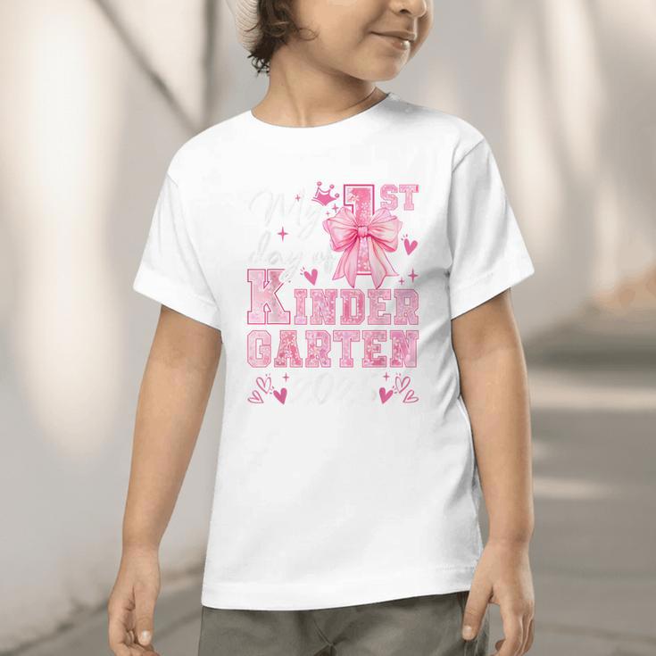 My 1st Day Of Kindergarten 2025 Back To School Girls Graphic Toddler T-Shirt My 1st Day Of Kindergarten 2025 Back To School Girls Graphic Toddler T-Shirt