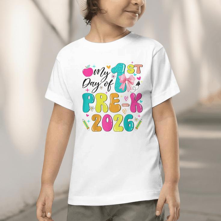 My 1st Day Of Pre-K 2026 Back To School Bow PreK Kids Girls Graphic Toddler T-Shirt My 1st Day Of Pre-K 2026 Back To School Bow PreK Kids Girls Graphic Toddler T-Shirt