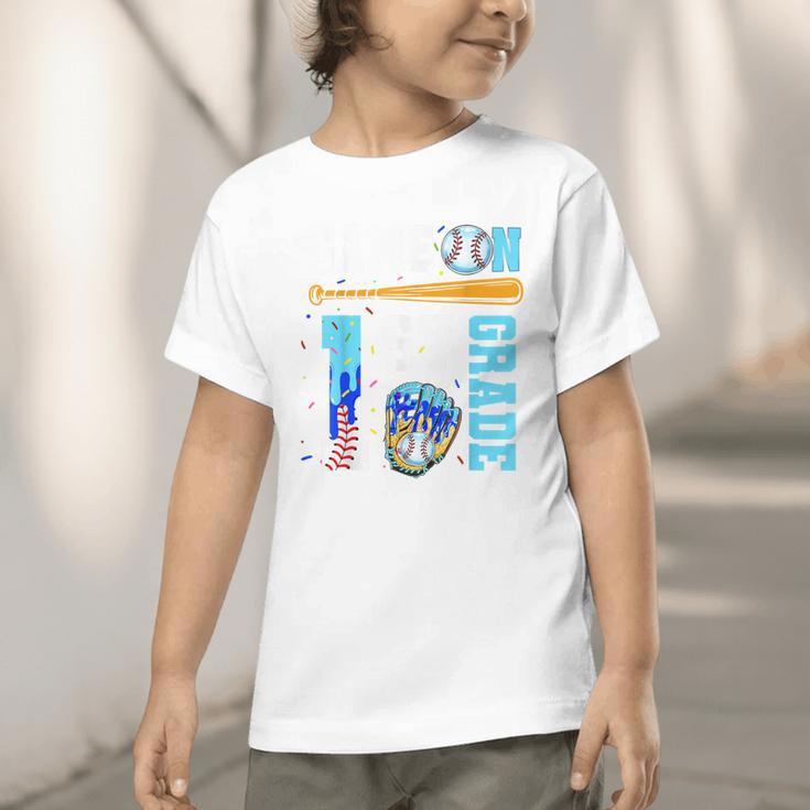 1st Grade Back To School Baseball Drip Ice Cream Game On Graphic Toddler T-Shirt 1st Grade Back To School Baseball Drip Ice Cream Game On Graphic Toddler T-Shirt