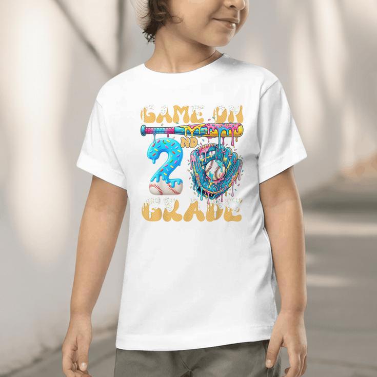 2nd Grade Back To School Baseball Drip Ice Cream Game On Graphic Toddler T-Shirt