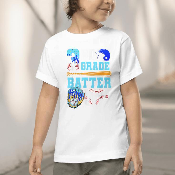 3rd Grade Back To School Baseball Drip Ice Cream Batter Up Graphic Toddler T-Shirt