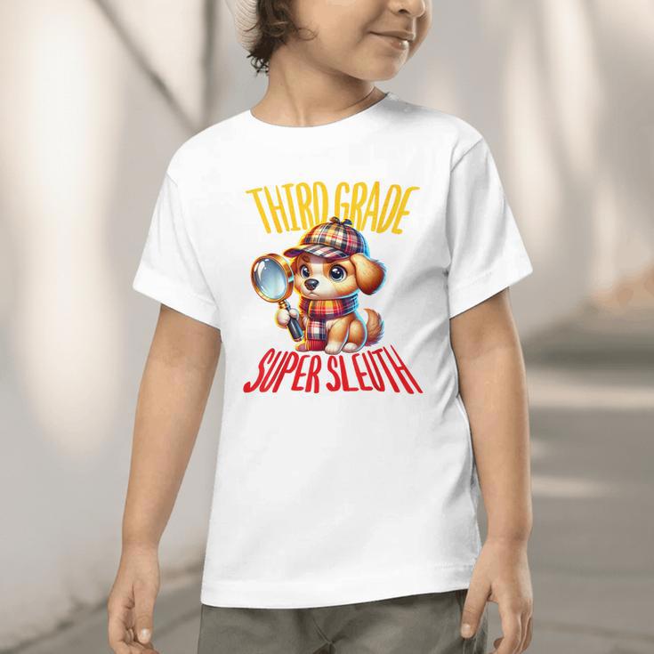 3rd Grade Super Sleuth Dog Detective Back To School Kids Graphic Toddler T-Shirt