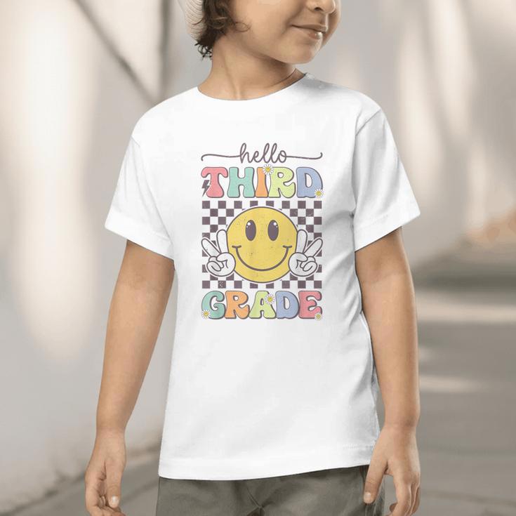 3rd Grade Team Back To School Hello Third Grade Smile Face Graphic Toddler T-Shirt