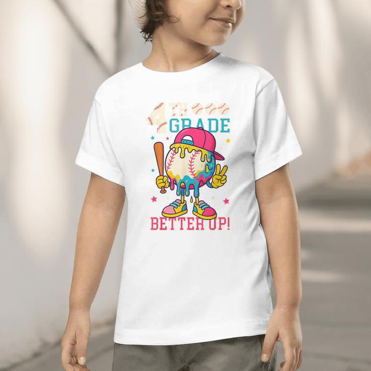 4th Grade Back To School Baseball Drip Ice Cream Game On Graphic Toddler T-Shirt 4th Grade Back To School Baseball Drip Ice Cream Game On Graphic Toddler T-Shirt