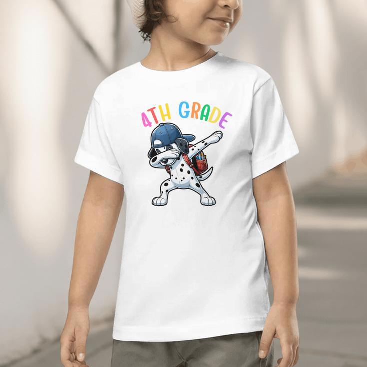 4th Grade Crew Dalmatian Dog Dabbing Back To School Premium Tri-Blend Graphic Toddler T-Shirt