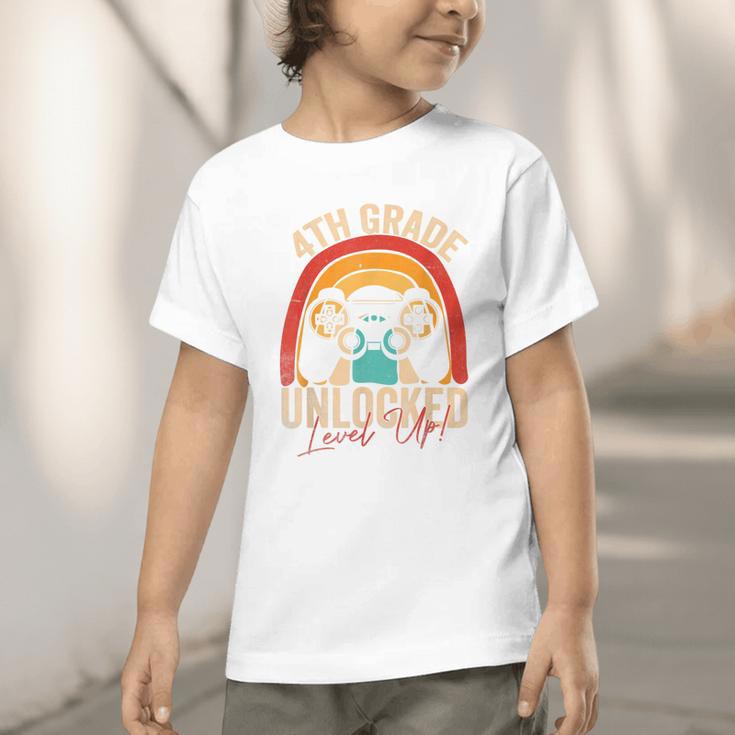 4th Grade Unlocked Level Up Gamer Back To School Fourth Graphic Toddler T-Shirt