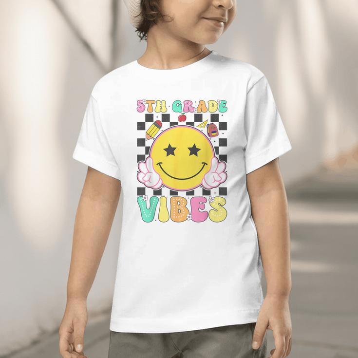 5th Grade Vibes Girls Smile Face Back To School Fifth Grade Graphic Toddler T-Shirt