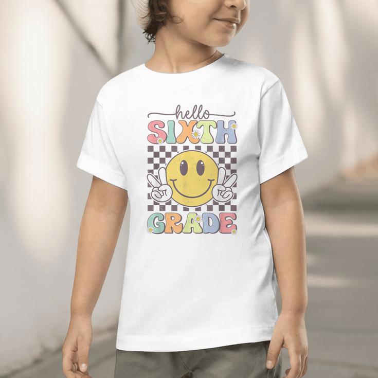 6th Grade Team Back To School Hello Sixth Grade Smile Face Graphic Toddler T-Shirt