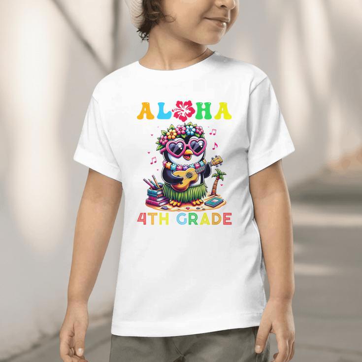 Aloha Fourth Grade Penguin Hawaii Back To School Kids Girl Graphic Toddler T-Shirt Aloha Fourth Grade Penguin Hawaii Back To School Kids Girl Graphic Toddler T-Shirt