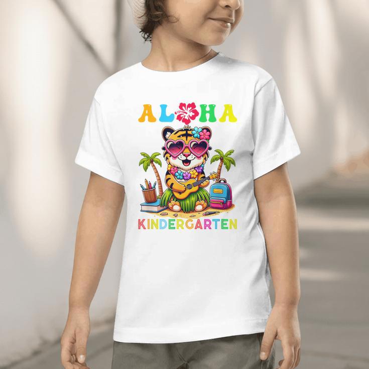 Aloha Kindergarten Tiger Hawaii Back To School Kids Girls Graphic Toddler T-Shirt