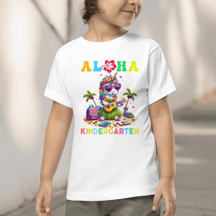 Aloha Kindergarten Unicorn Hawaii Back To School Kids Girl Graphic Toddler T-Shirt