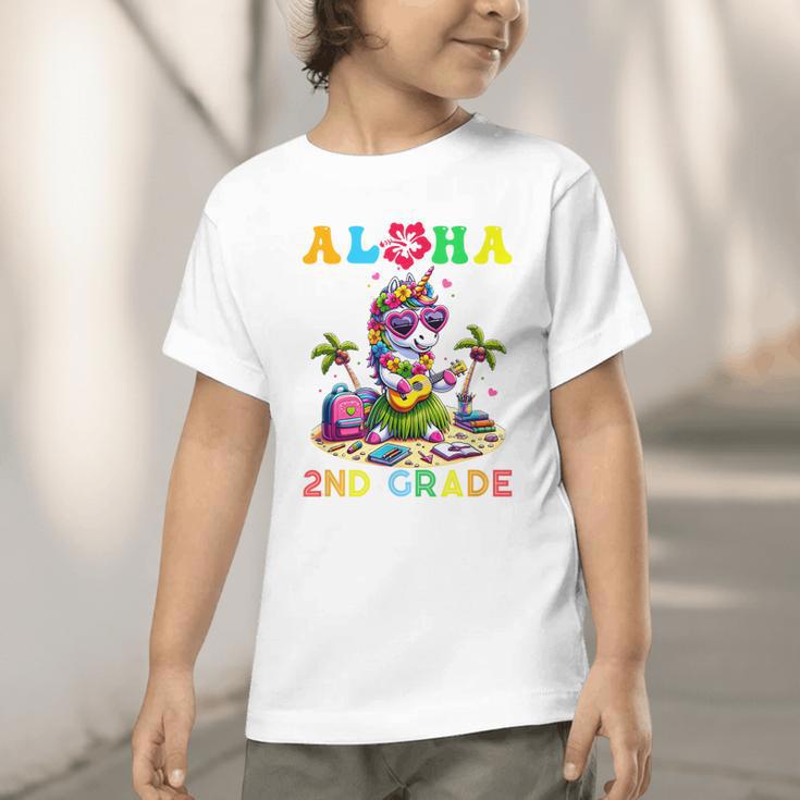 Aloha Second Grade Unicorn Hawaii Back To School Kids Girl Graphic Toddler T-Shirt Aloha Second Grade Unicorn Hawaii Back To School Kids Girl Graphic Toddler T-Shirt