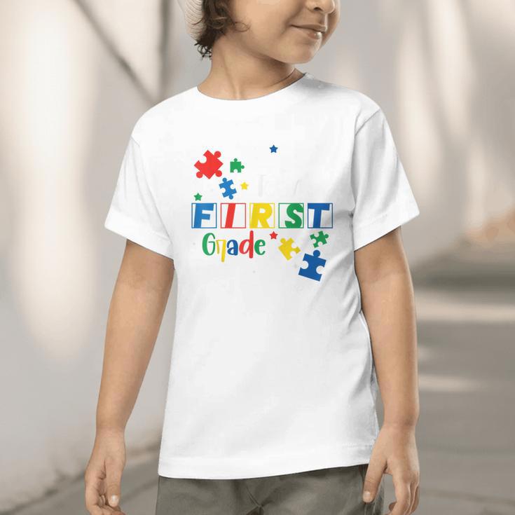 Back To School Autism Puzzle Pieces Autistic First Grade ASD Graphic Toddler T-Shirt Back To School Autism Puzzle Pieces Autistic First Grade ASD Graphic Toddler T-Shirt