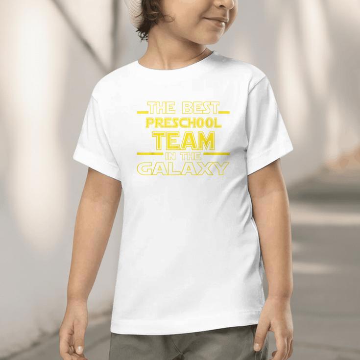 Back To School Best Preschool Team In The Galaxy Space Out Graphic Toddler T-Shirt Back To School Best Preschool Team In The Galaxy Space Out Graphic Toddler T-Shirt