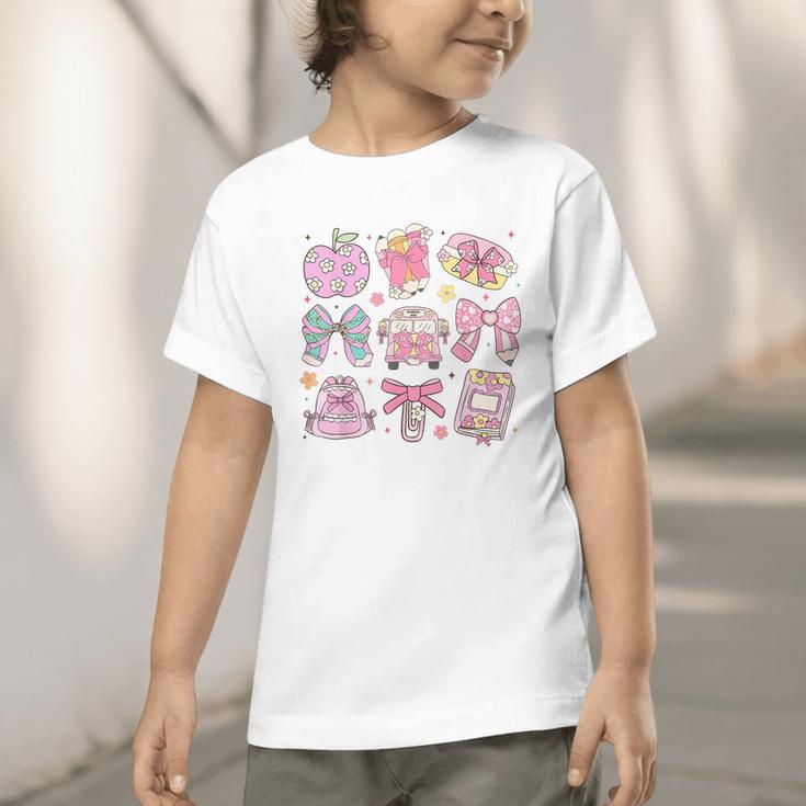 Back To School Coquette Bow Pencil School Students Girls Graphic Toddler T-Shirt