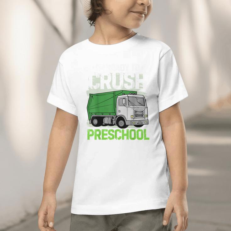 Back To School First Day Of Preschool Garbage Truck Boys Graphic Toddler T-Shirt