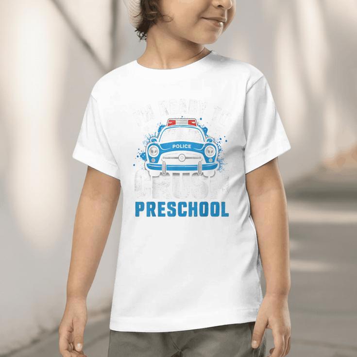 Back To School First Day Of Preschool Police Car Boys Graphic Toddler T-Shirt