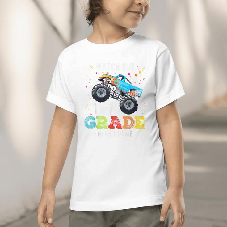 Back To School First Grade Here I Come For Boy Kids Truck Graphic Toddler T-Shirt Back To School First Grade Here I Come For Boy Kids Truck Graphic Toddler T-Shirt
