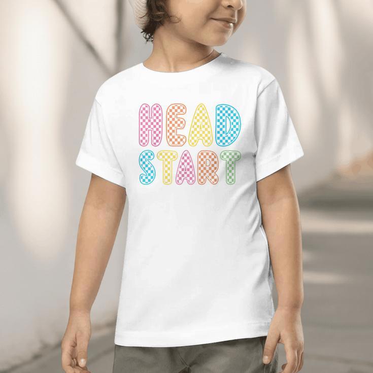 Back To School Head Start First Day Men Women Kid Checkered Graphic Toddler T-Shirt Back To School Head Start First Day Men Women Kid Checkered Graphic Toddler T-Shirt
