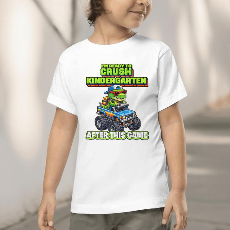 Back To School Kindergarten Retro Monster Truck Dinosaur Boy Graphic Toddler T-Shirt