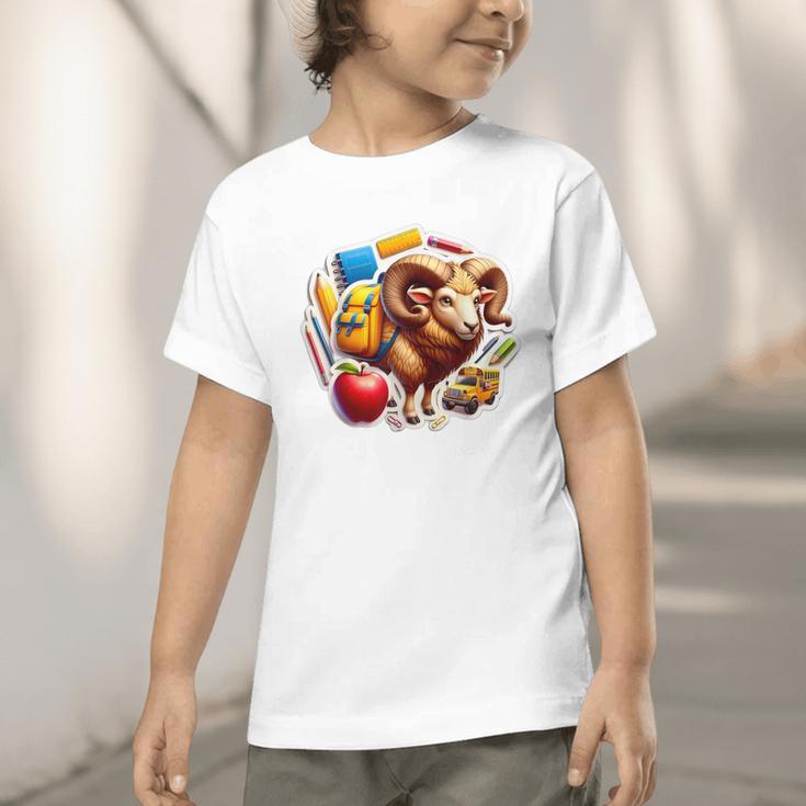 Back To School Ram Boys Girls Student Kids Lover Farmer Cute Graphic Toddler T-Shirt