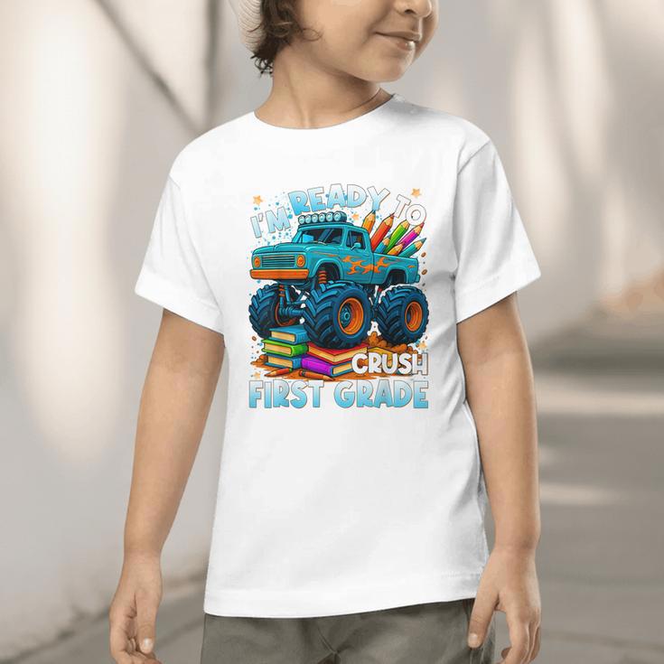 Back To School Ready To Crush 1st Grade Monster Truck Boys Graphic Toddler T-Shirt Back To School Ready To Crush 1st Grade Monster Truck Boys Graphic Toddler T-Shirt