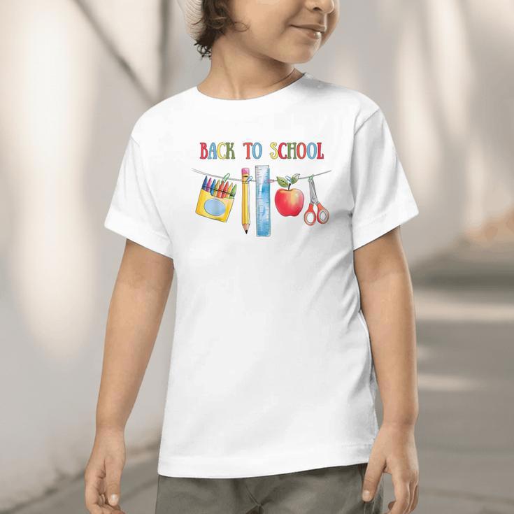 Back To School Shirt Apple Crayons Pencil Ruler Cute Graphic Graphic Toddler T-Shirt Back To School Shirt Apple Crayons Pencil Ruler Cute Graphic Graphic Toddler T-Shirt