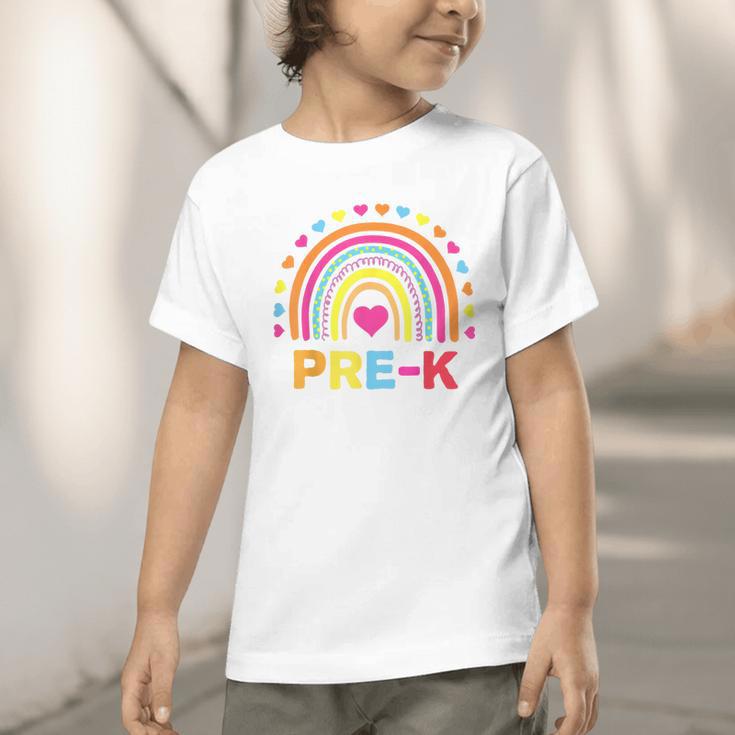 Back To School Shirt Rainbow Happy First Day Of Pre-K Graphic Toddler T-Shirt Back To School Shirt Rainbow Happy First Day Of Pre-K Graphic Toddler T-Shirt