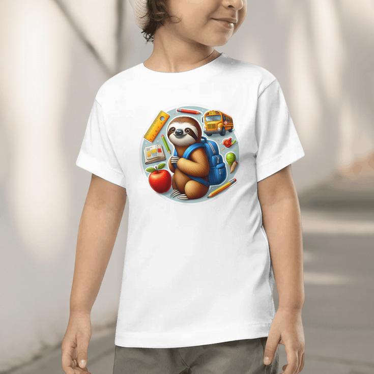 Back To School Sloth Boys Girls Student Kids Lover Child New Graphic Toddler T-Shirt Back To School Sloth Boys Girls Student Kids Lover Child New Graphic Toddler T-Shirt