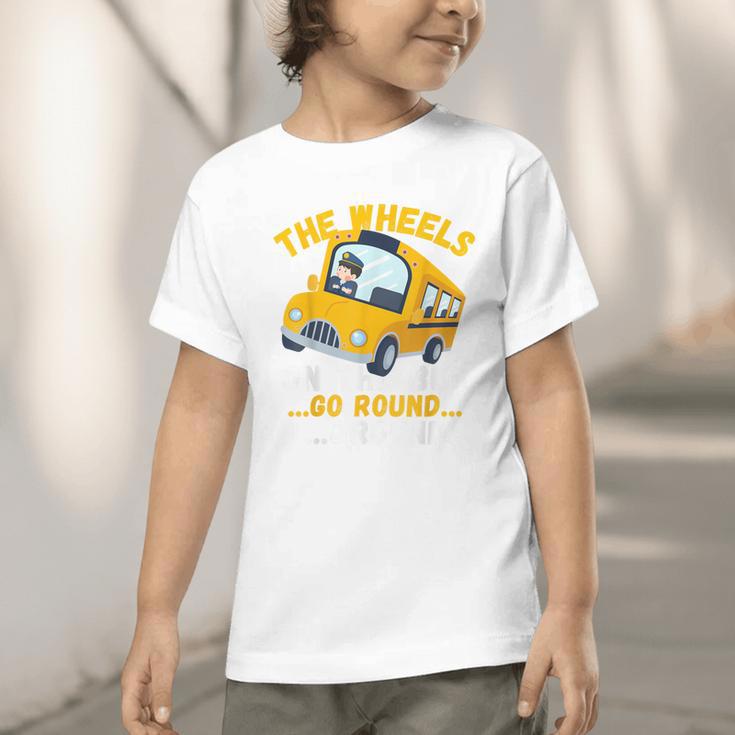 Back To School The Wheels On The Bus Go Round And Round Kids Graphic Toddler T-Shirt