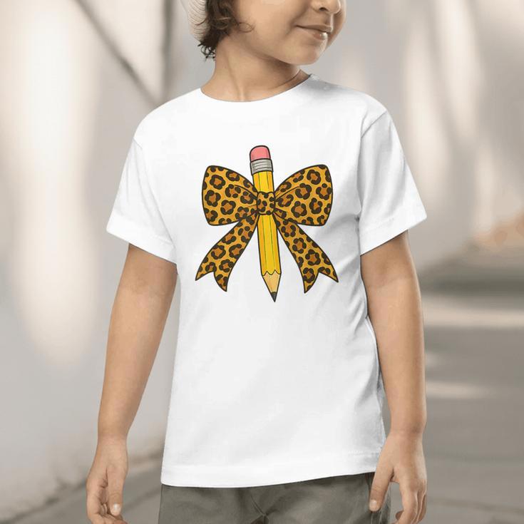 Bow Pencil Leopard First Day Of School Back To School Graphic Toddler T-Shirt