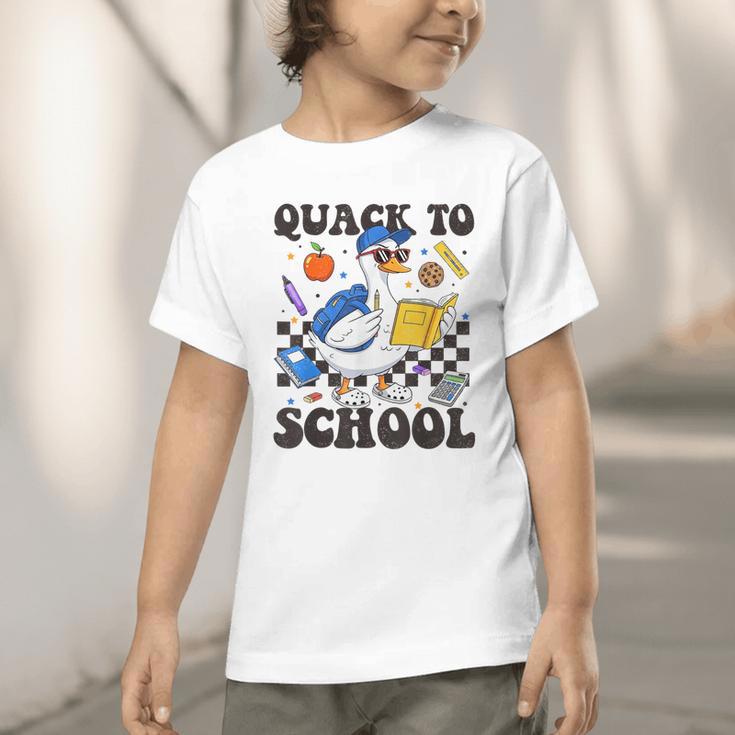 Boys Kid Back To School Goose Quackers Quack To School Graphic Toddler T-Shirt Boys Kid Back To School Goose Quackers Quack To School Graphic Toddler T-Shirt