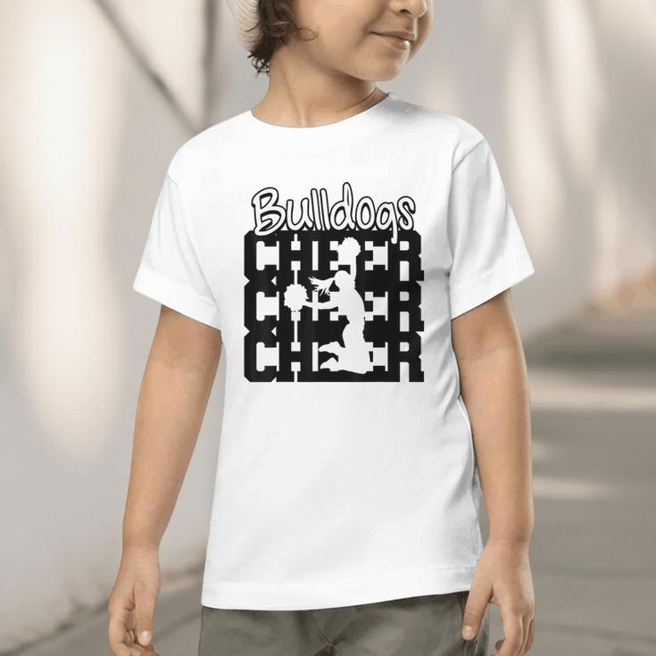 Bulldogs Cheer Back To School Cheerleading Spirit Graphic Toddler T-Shirt Bulldogs Cheer Back To School Cheerleading Spirit Graphic Toddler T-Shirt