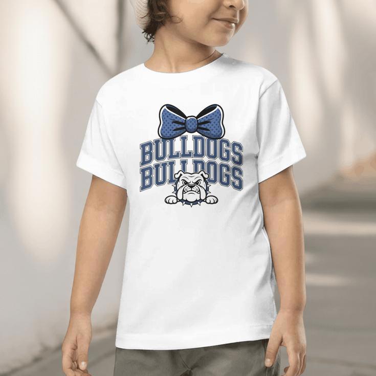 Bulldogs Mascot Team Spirit Sports Fan Back To School Graphic Toddler T-Shirt Bulldogs Mascot Team Spirit Sports Fan Back To School Graphic Toddler T-Shirt
