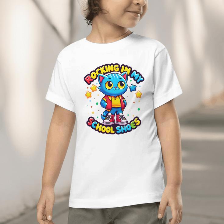 Cat Rocking In My School Shoes Fun Back To School Kids Boys Performance Graphic Toddler T-Shirt Cat Rocking In My School Shoes Fun Back To School Kids Boys Performance Graphic Toddler T-Shirt