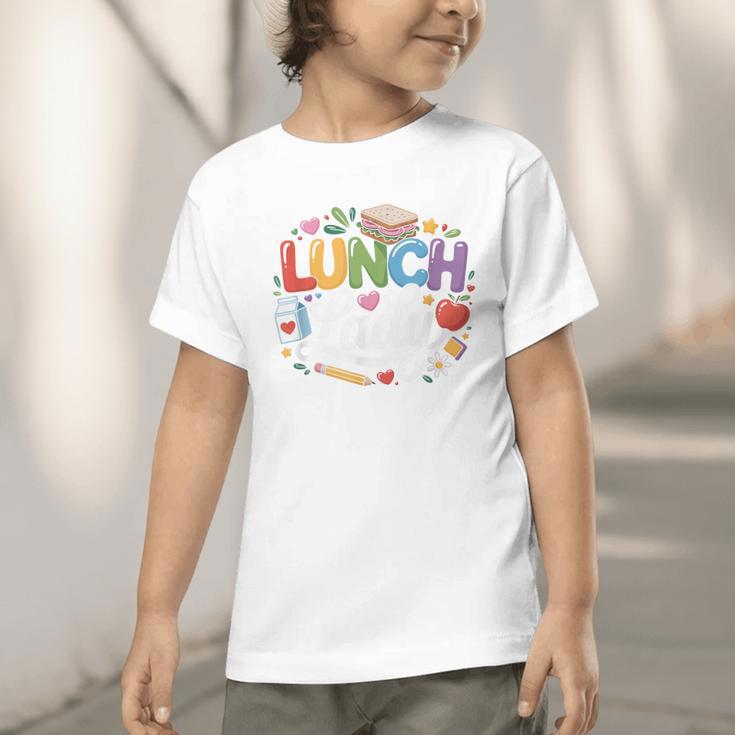 Colorful Lunch Lady Appreciation Retro Back To School Graphic Toddler T-Shirt