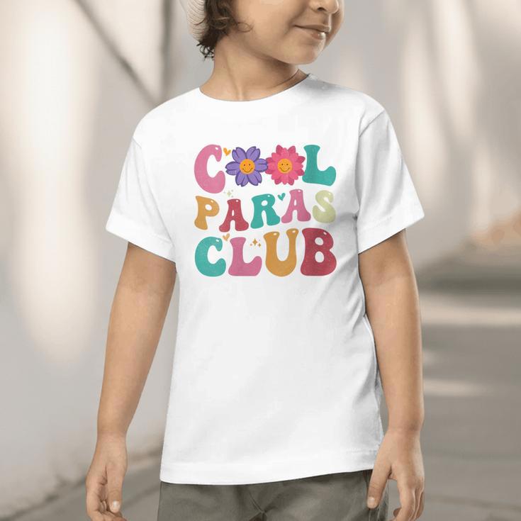 Cool Paras Club Paraprofessional Groovy Back To School Graphic Toddler T-Shirt Cool Paras Club Paraprofessional Groovy Back To School Graphic Toddler T-Shirt