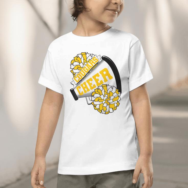 Cougars Cheer Back To School Cheerleading Spirit GY Graphic Toddler T-Shirt Cougars Cheer Back To School Cheerleading Spirit GY Graphic Toddler T-Shirt