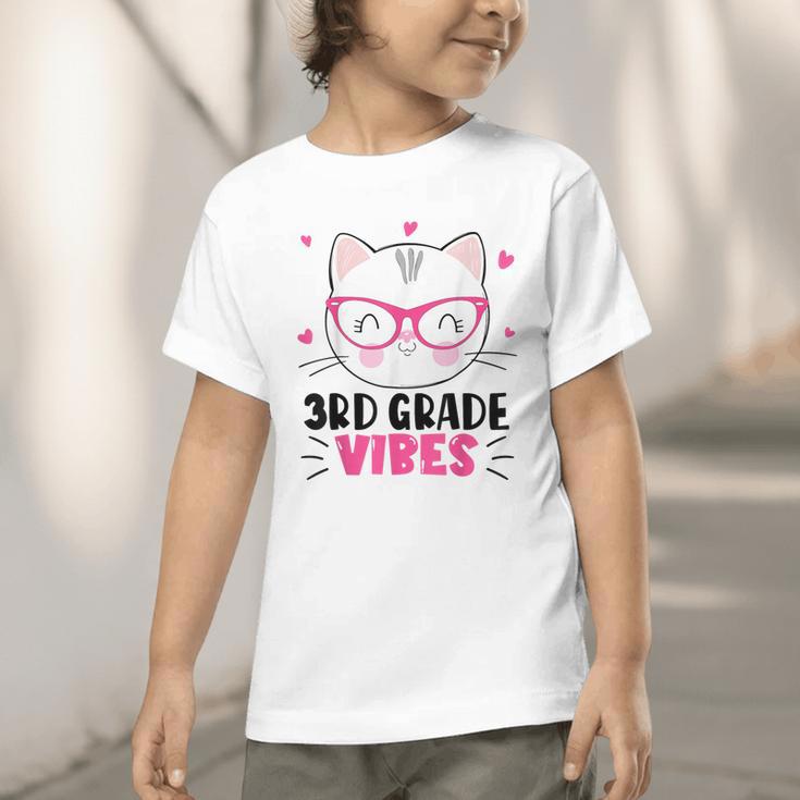 Cute 3rd Grade Vibes Cat Kitten Lover Back To School Girls Graphic Toddler T-Shirt