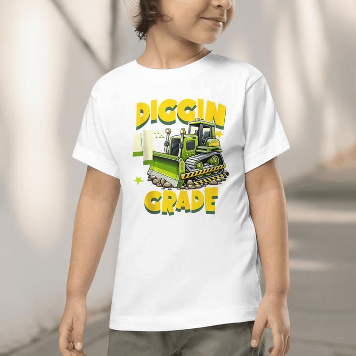 Diggin 4th Grade Bulldozer Back To School Graphic Toddler T-Shirt
