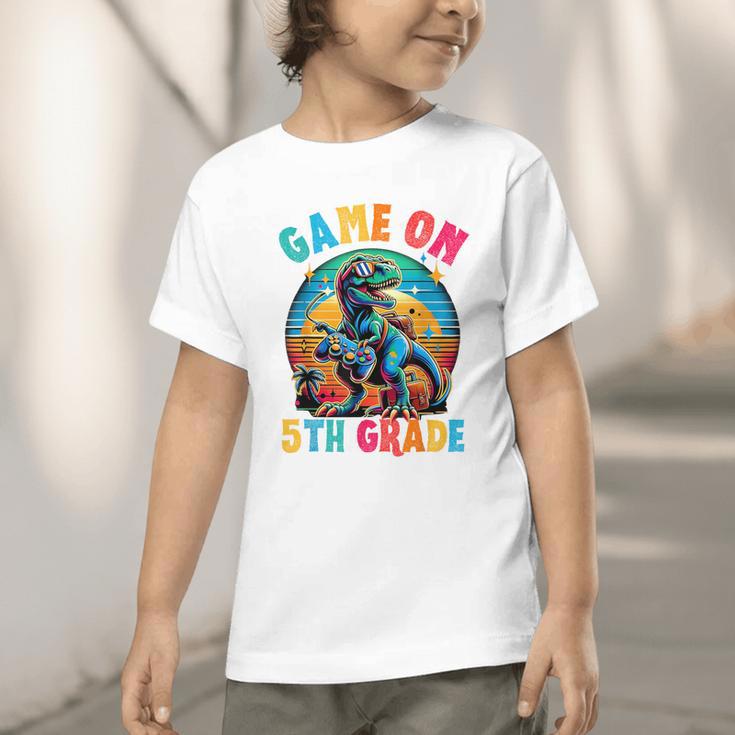 Dinosaur Video Games Back To School 5th Grade Boys Gamer Graphic Toddler T-Shirt Dinosaur Video Games Back To School 5th Grade Boys Gamer Graphic Toddler T-Shirt