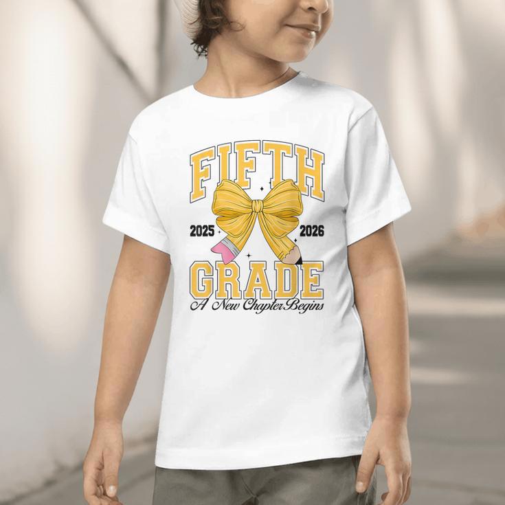 Fifth Grade Back To School First Day Pencil Bow 2025 Girls Graphic Toddler T-Shirt